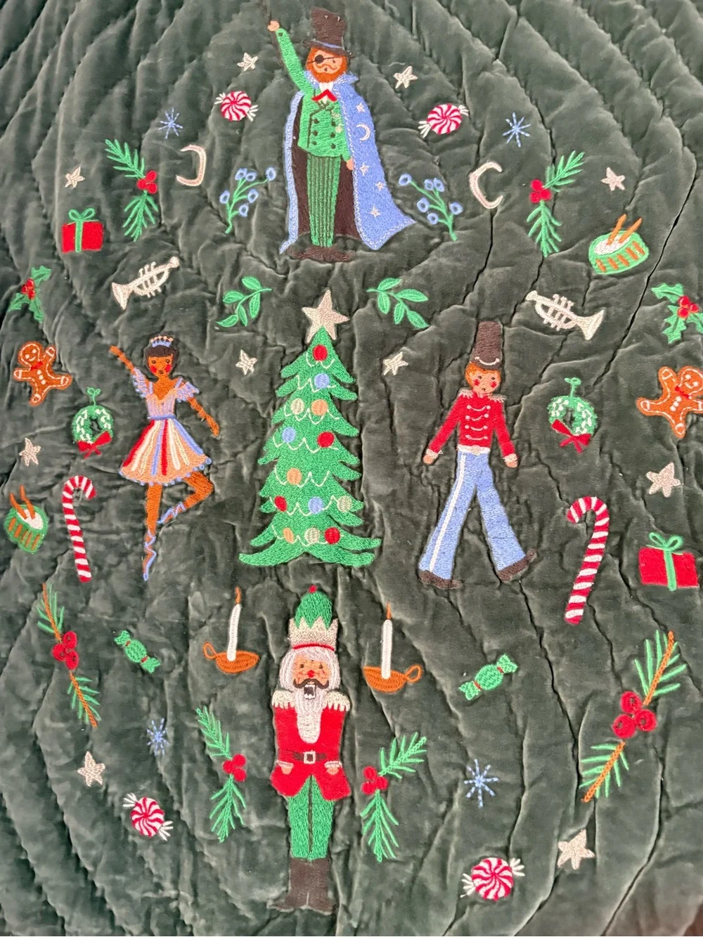 Rifle Paper Co. x Pottery Barn Kids Green Quilted Nutcracker Holiday Quilt Shams